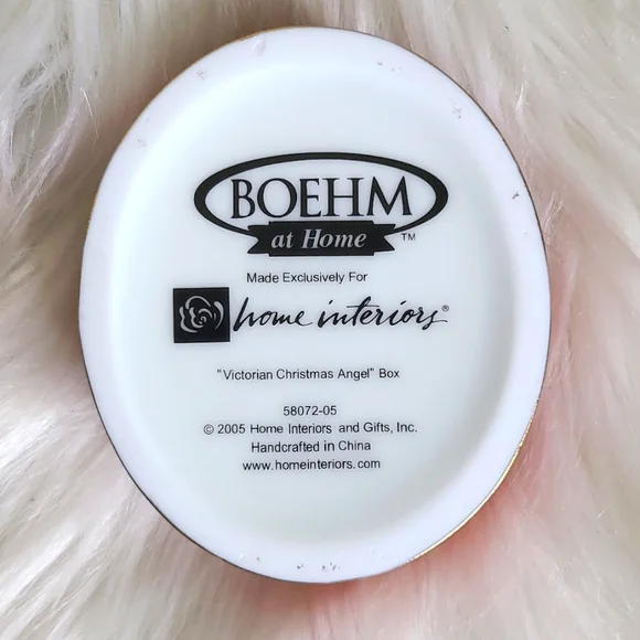 Home Interiors Victorian Christmas Box Angel Porcelain Collectible Decor Boehm - Picture 3 of 5